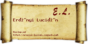 Erényi Lucián névjegykártya